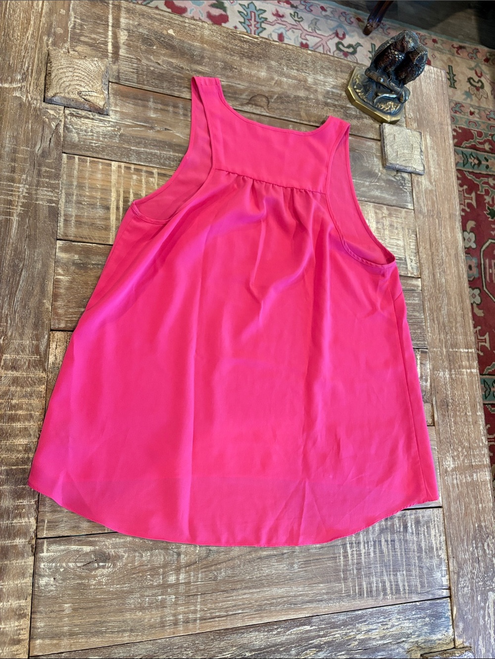 Current Affair Hot Pink High Low Racerback Sleeveless Blouse Size L - Picture 6 of 7